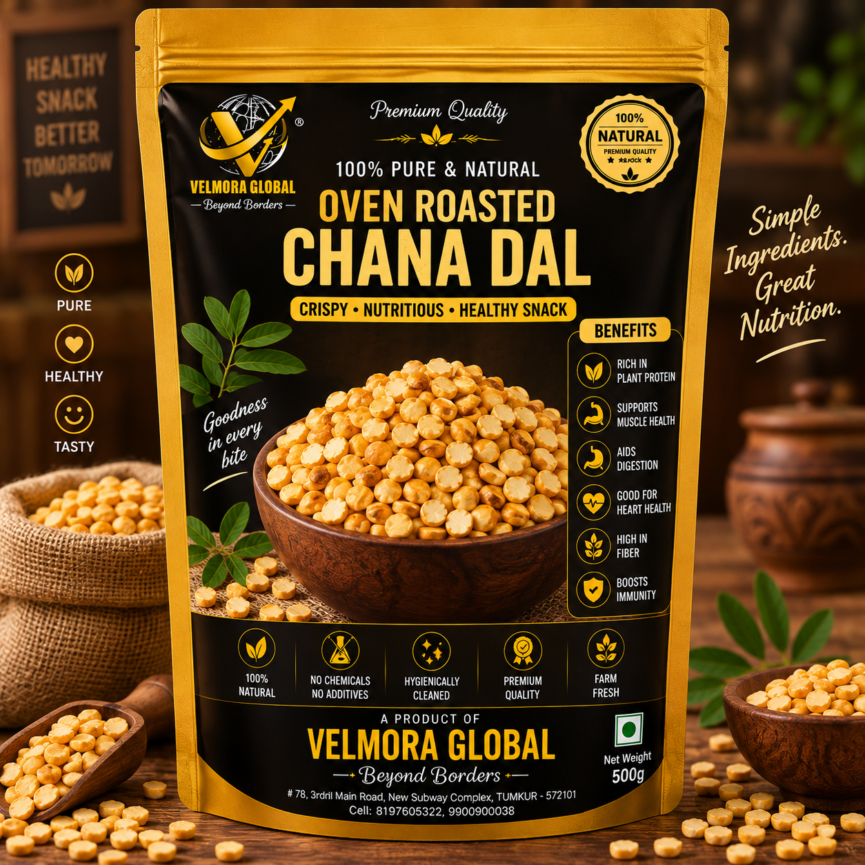 Oven Roasted Chana Dal